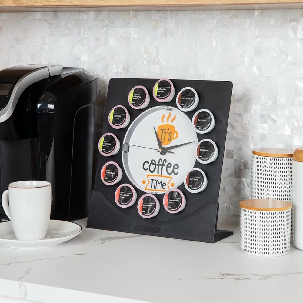 Coffee Time Wall Clock with K-Cup Holder - Picture 2 of 4